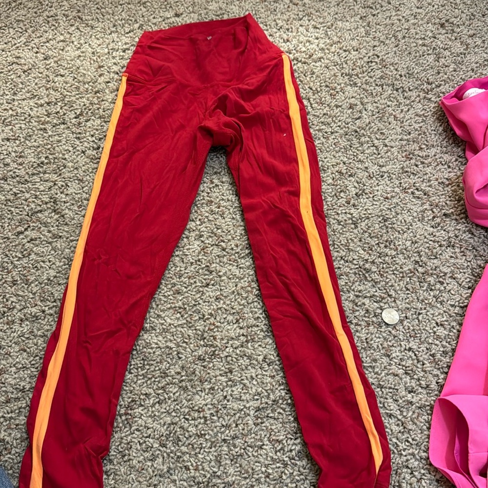 Split 59 Red and Orange Leggings